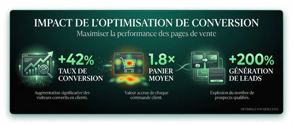 Optimisation taux de conversion avec analytics tracking heatmaps tests AB pour améliorer performance page de vente